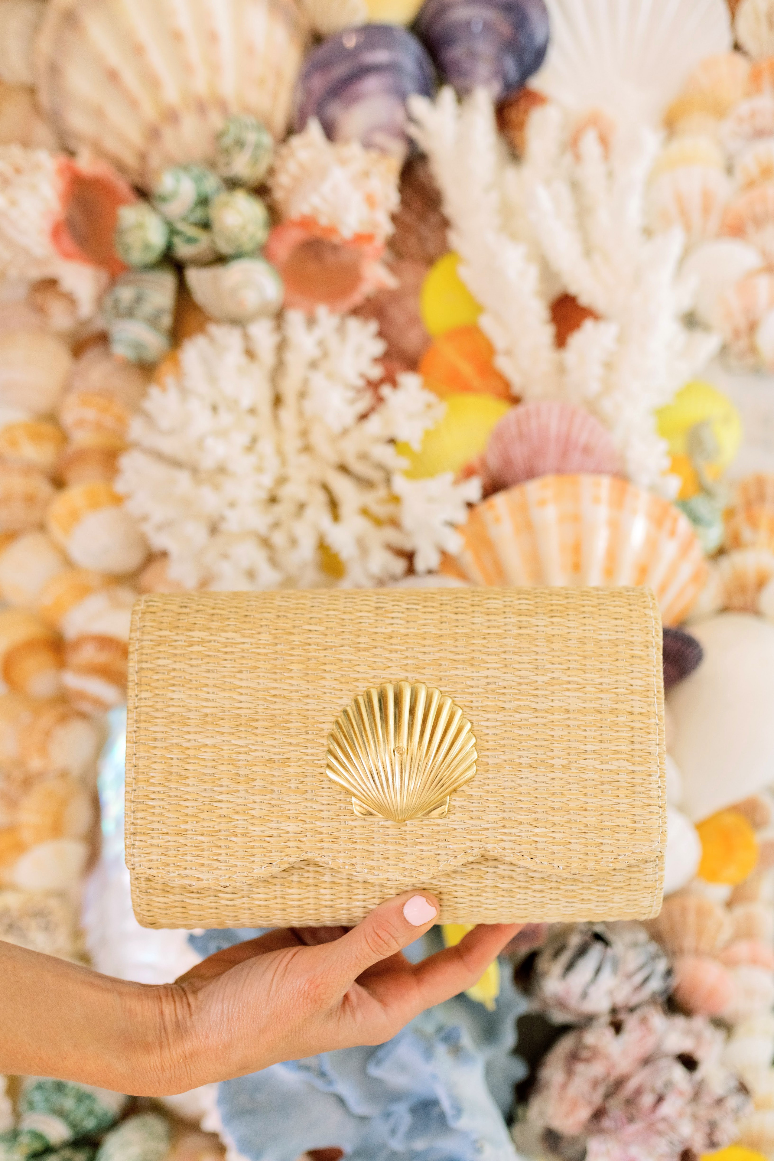 Scalloped Ruby Straw Clutch - Florida Friends | Lisi Lerch Inc