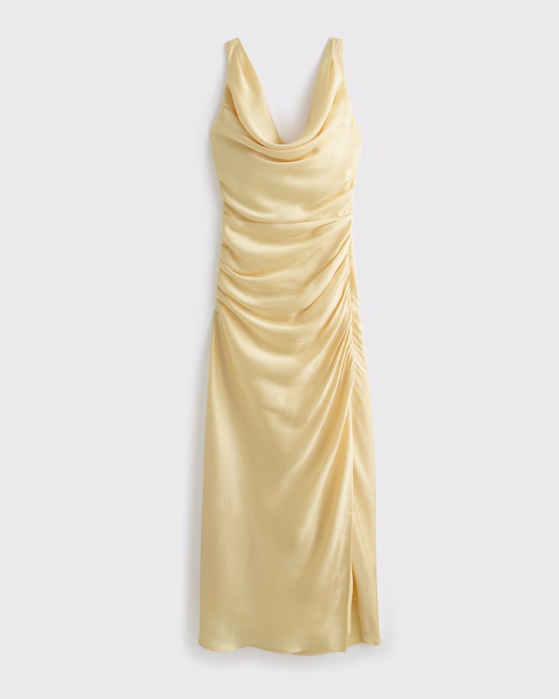 Cowl Neck Draped Maxi Dress | Abercrombie & Fitch (US)
