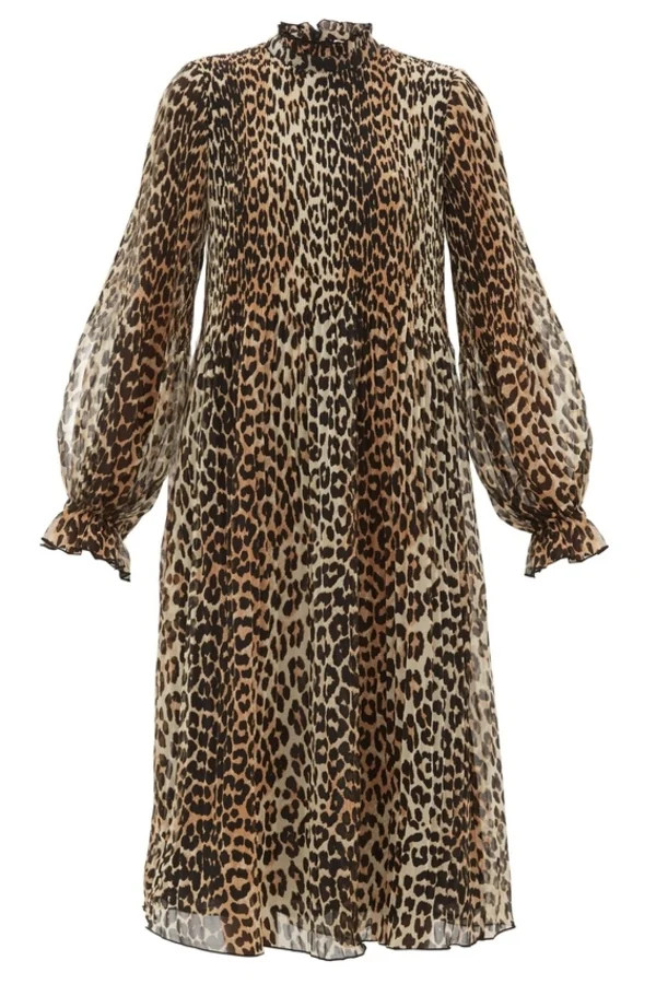 Rent Plisse leopard print midi - Ganni | HURR | HURR 