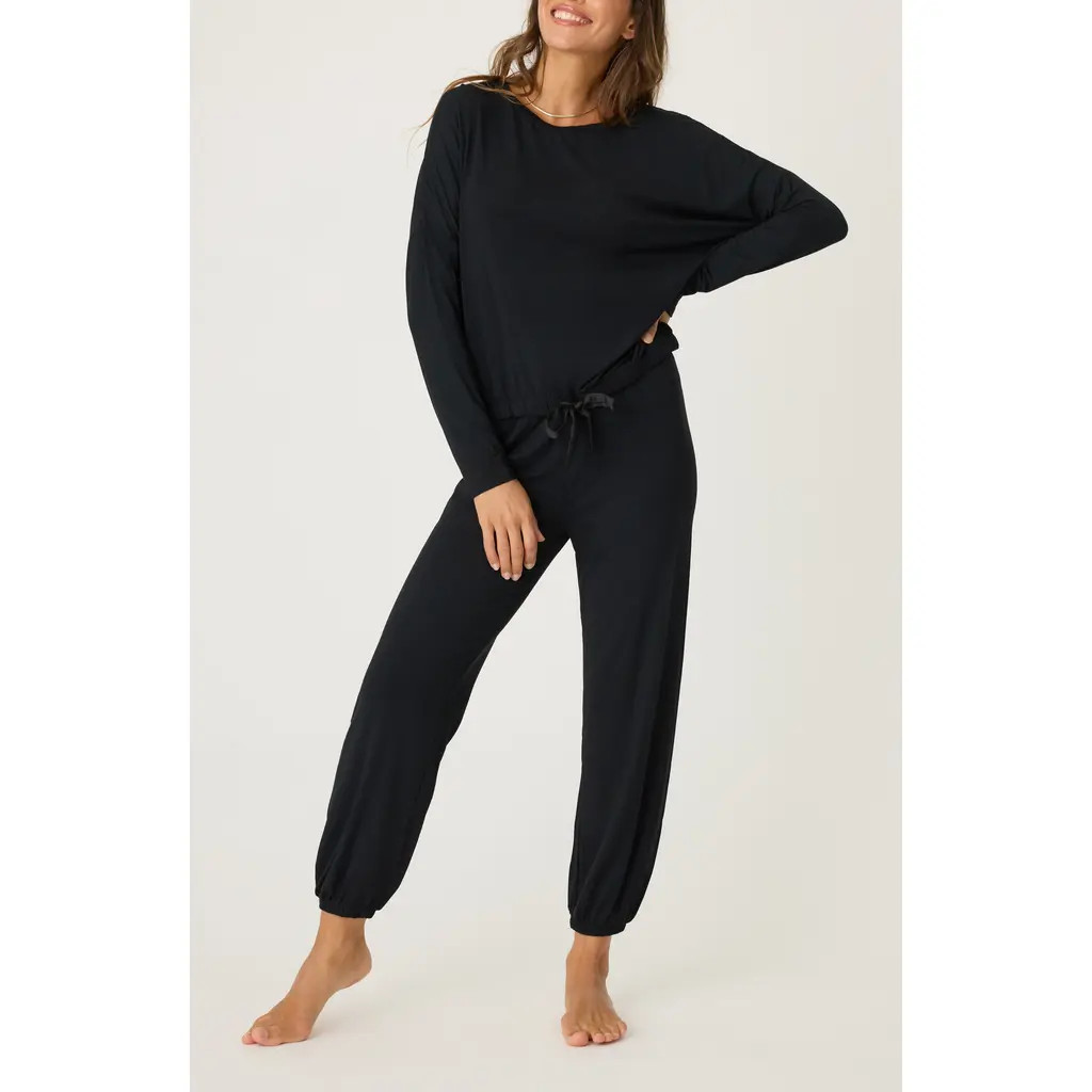 PJ Salvage Dreams Stretch Modal Pajamas in Black at Nordstrom, Size X-Large | Nordstrom