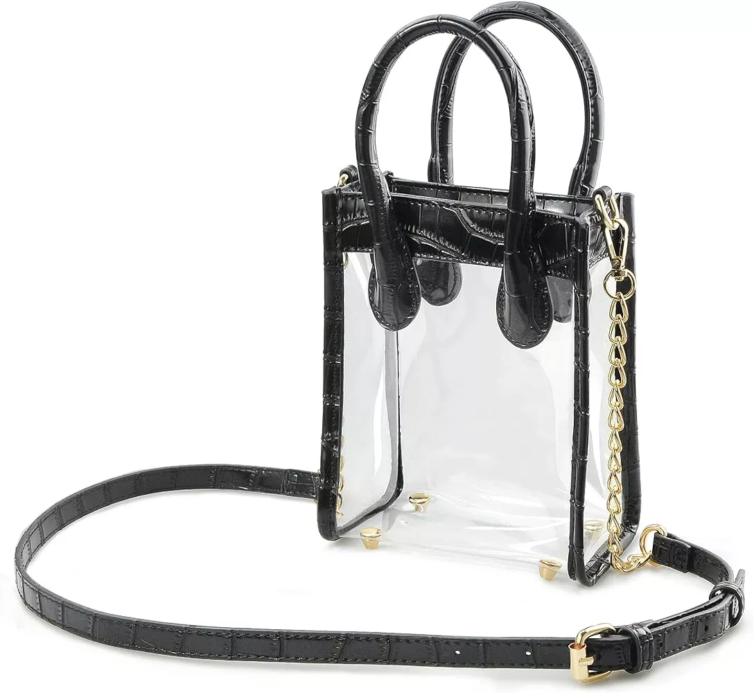 KOOIJNKO Clear Shoulder Bag Purse 2 in 1 Transparent Crossbody Bag Jelly  Handbag