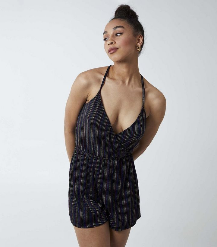 Blue Vanilla Black Glitter Rainbow Playsuit | New Look | New Look (UK)