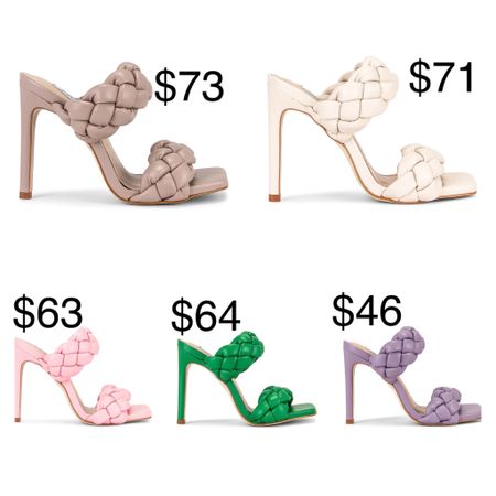 Marked down from $130. I sized up a half size in these. #heels #springshoes #pinkshoes #greenshoes #purpleshoes 

#LTKunder100 #LTKsalealert #LTKshoecrush
