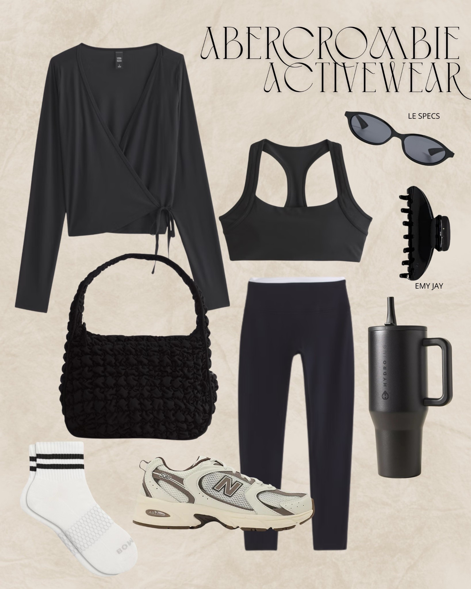 The sleekest all black workout set! I wear an XL in everything! 