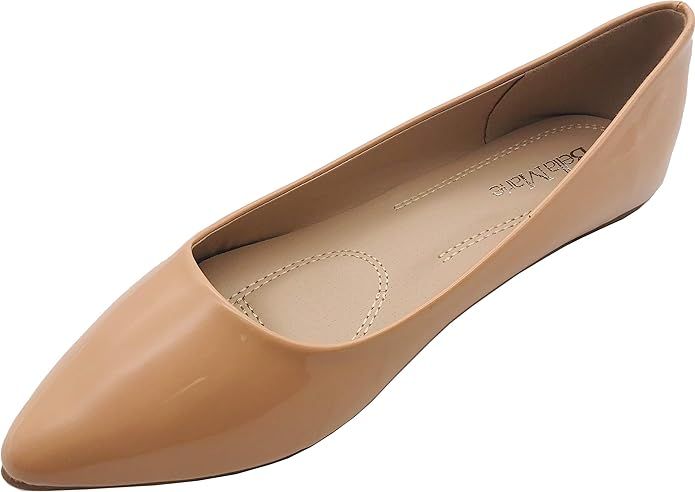 Angie Women's Classic Pointy Toe Ballet Flat Shoes | Amazon (US)