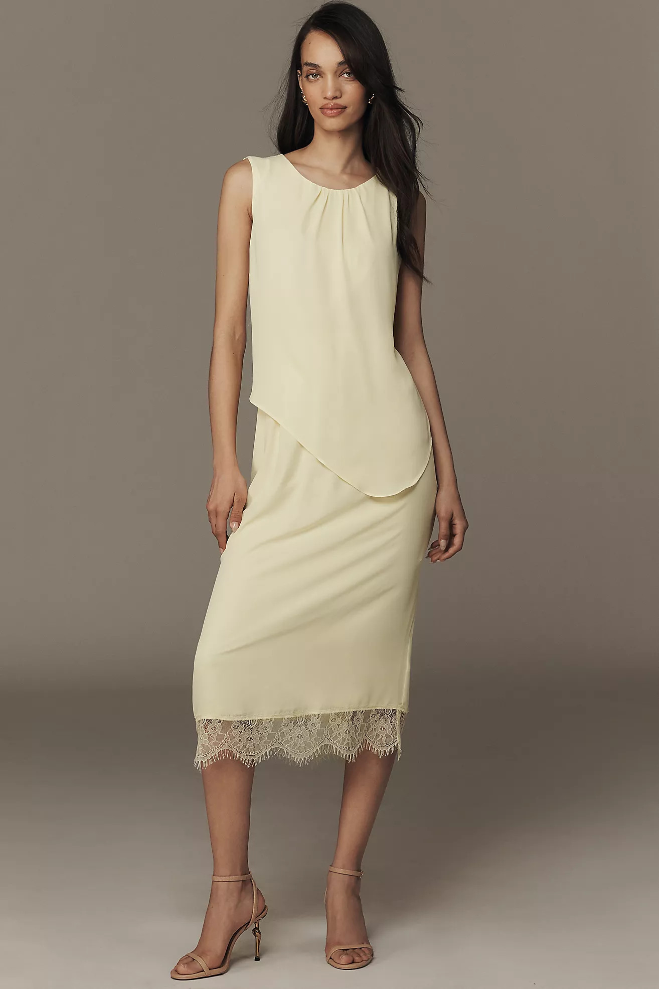 Exquise Sleeveless Layered Chiffon Midi Dress | Anthropologie (US)
