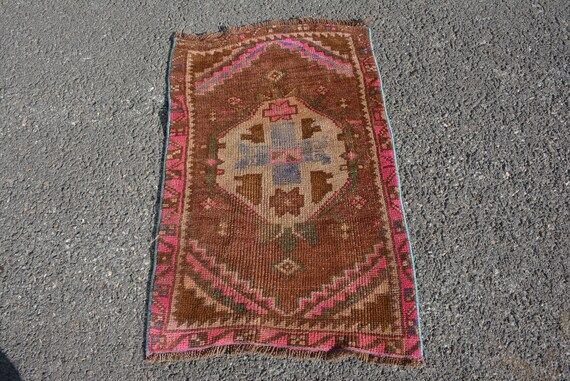 turkish rug, 1.8' x 2.6', vintage rug, oushak rug, small rug, door mat, handmade rug, bath rug, b... | Etsy (US)