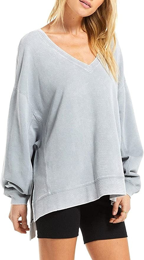 Amazon.com: Z Supply Clothing Washed V-Neck Modern Weekender In Platinum (Small): Clothing, Shoes... | Amazon (US)