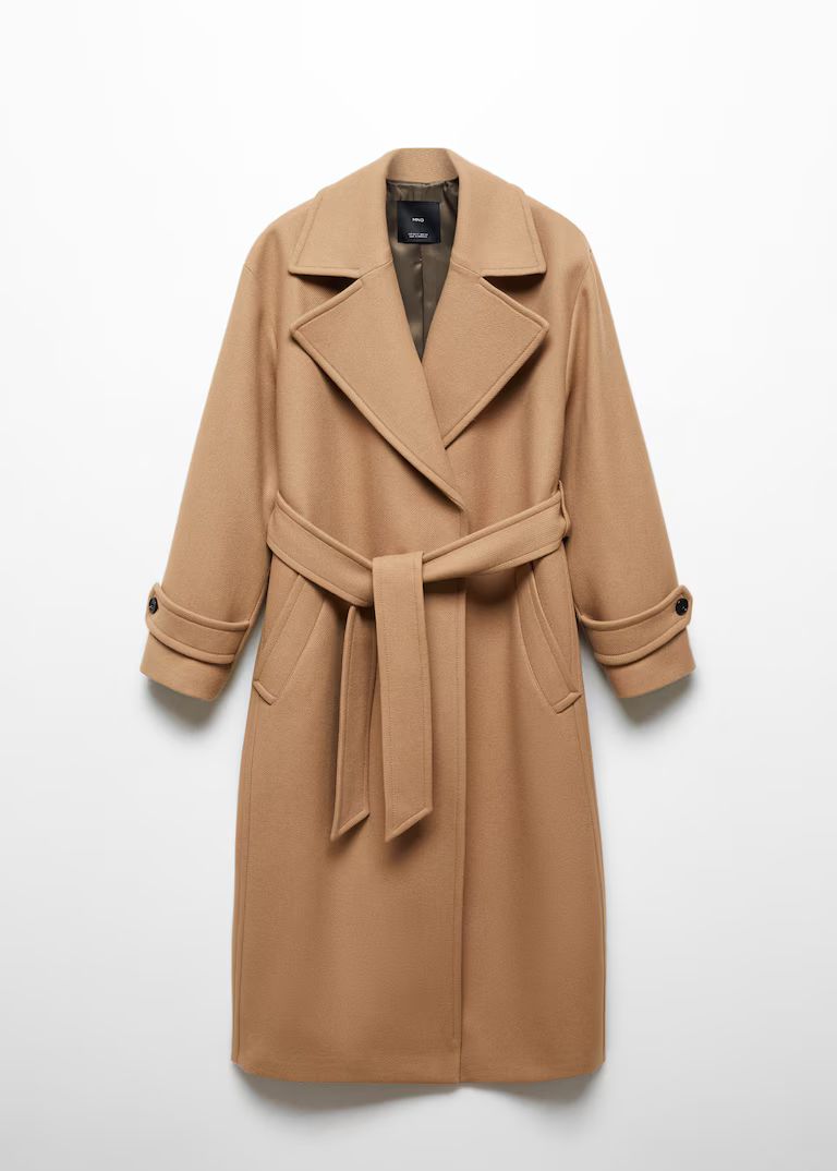 Wide lapel wool-blend coat -  Women | Mango USA | MANGO (US)