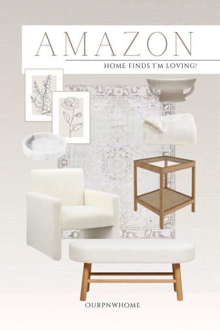 Spring home finds from Amazon!

Neutral home, Amazon home, boucle bench, upholstered bench, entryway bench, boucle accent chair, modern armchair, square end table, glass top accent table, side table, living room furniture, Amazon furniture, gray area rug, neutral area rug, washable area rug, floral wall art, botanical artwork, marble tray, trinket dish, white bowl, decorative bowl, fleece blanket, bedding blanket

#LTKstyletip #LTKhome #LTKSeasonal