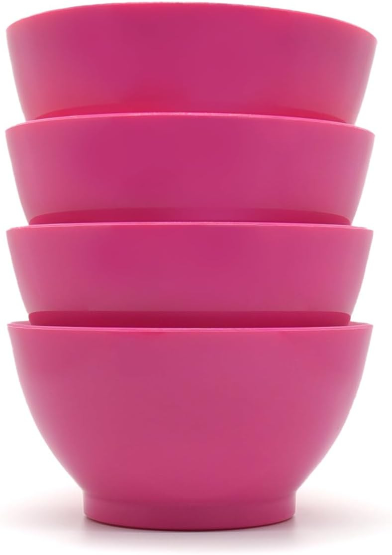 Non-Spill Plastic Bowl Set - 20oz Reuseable Kitchen Bowls with Concave Inner Lip and Non-Slip Bas... | Amazon (US)