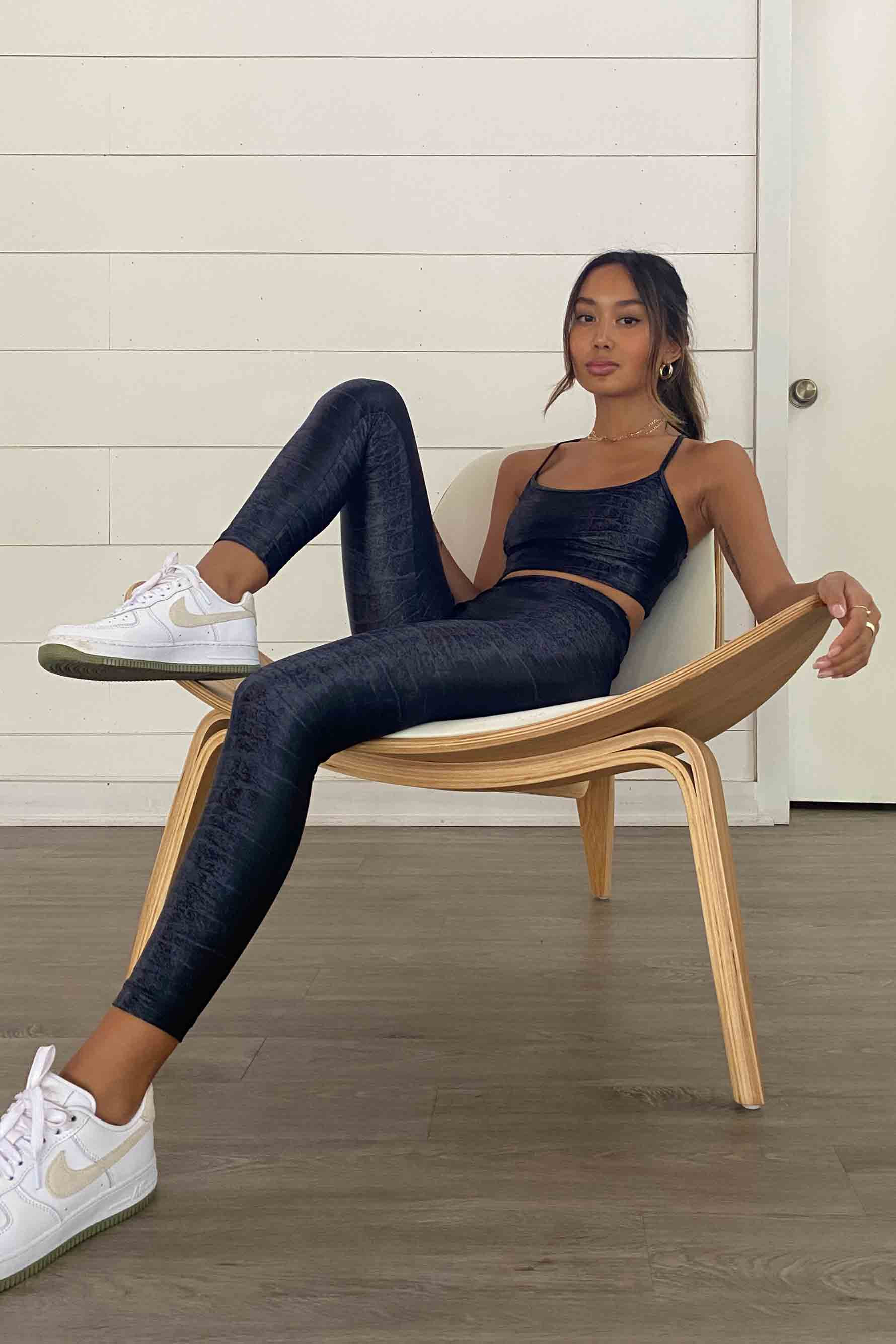 Koral Norah Infinity Sports Bra in Navy Caiman Bandier | Bandier