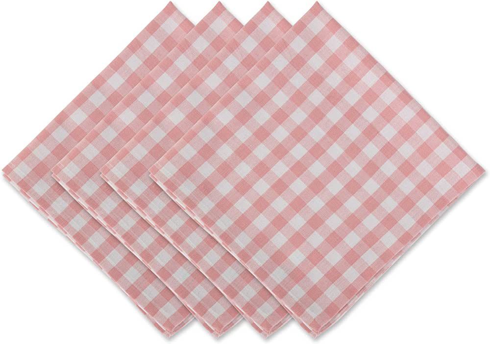 DII Gingham Check Tabletop Collection, Pink, Napkin Set | Amazon (US)