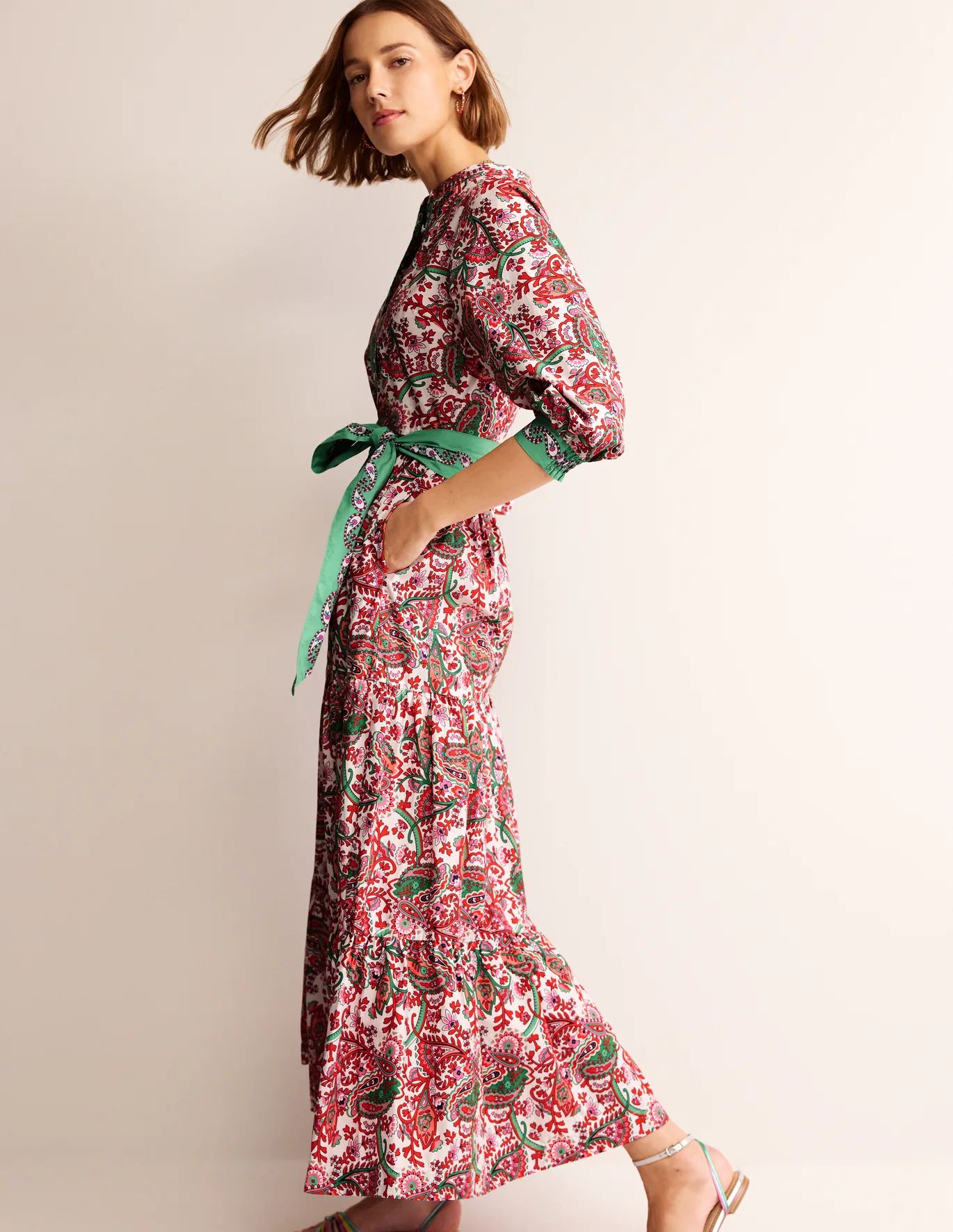 Alba Tiered Cotton Maxi Dress | Boden (US)