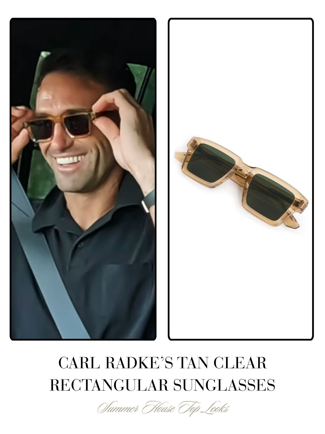Carl Radke's Tan Rectangular Sunglasses on Summer House Season 10 Episode 10 (His exact color "sweet tea" is sold out, but in stock colors linked below) 

 