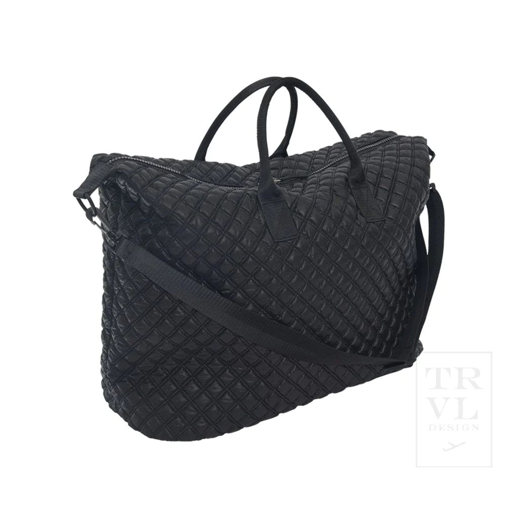 OVERPACKER - QUILTED BLACK with CHEETAH HEART LINER  NEW!! | TRVL DESIGN