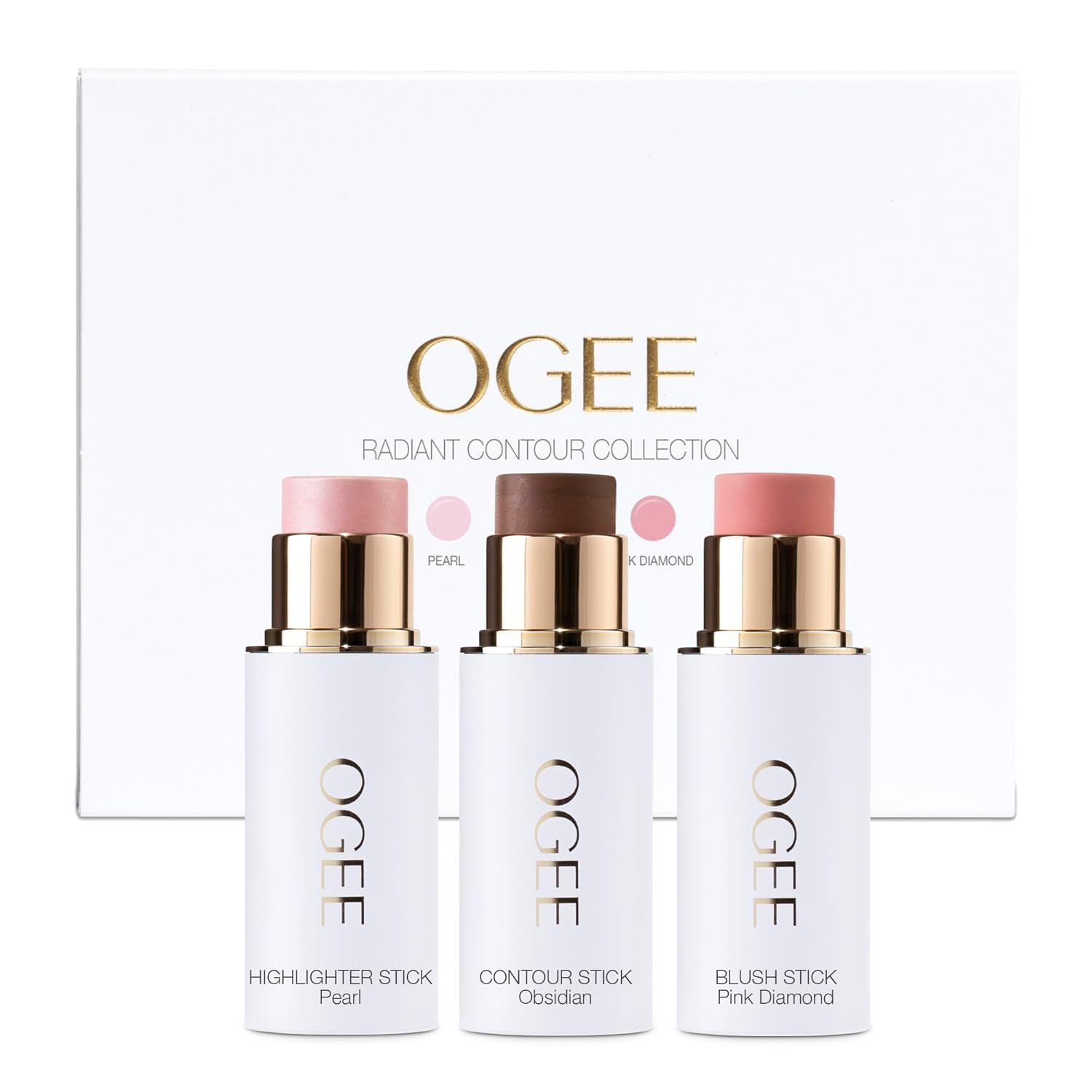 Amazon.com: Ogee Face Stick Radiant Collection Trio - Contour Stick Makeup Collection - Certified... | Amazon (US)