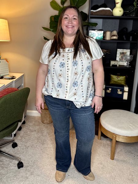 Plus Size Petite OOTD from Torrid! Jess is wearing a pair of denim in a size 16 Extra Short and she LOVES them. The top is a size 1 and fits great!

#LTKSeasonal #LTKBacktoSchool #LTKcurves