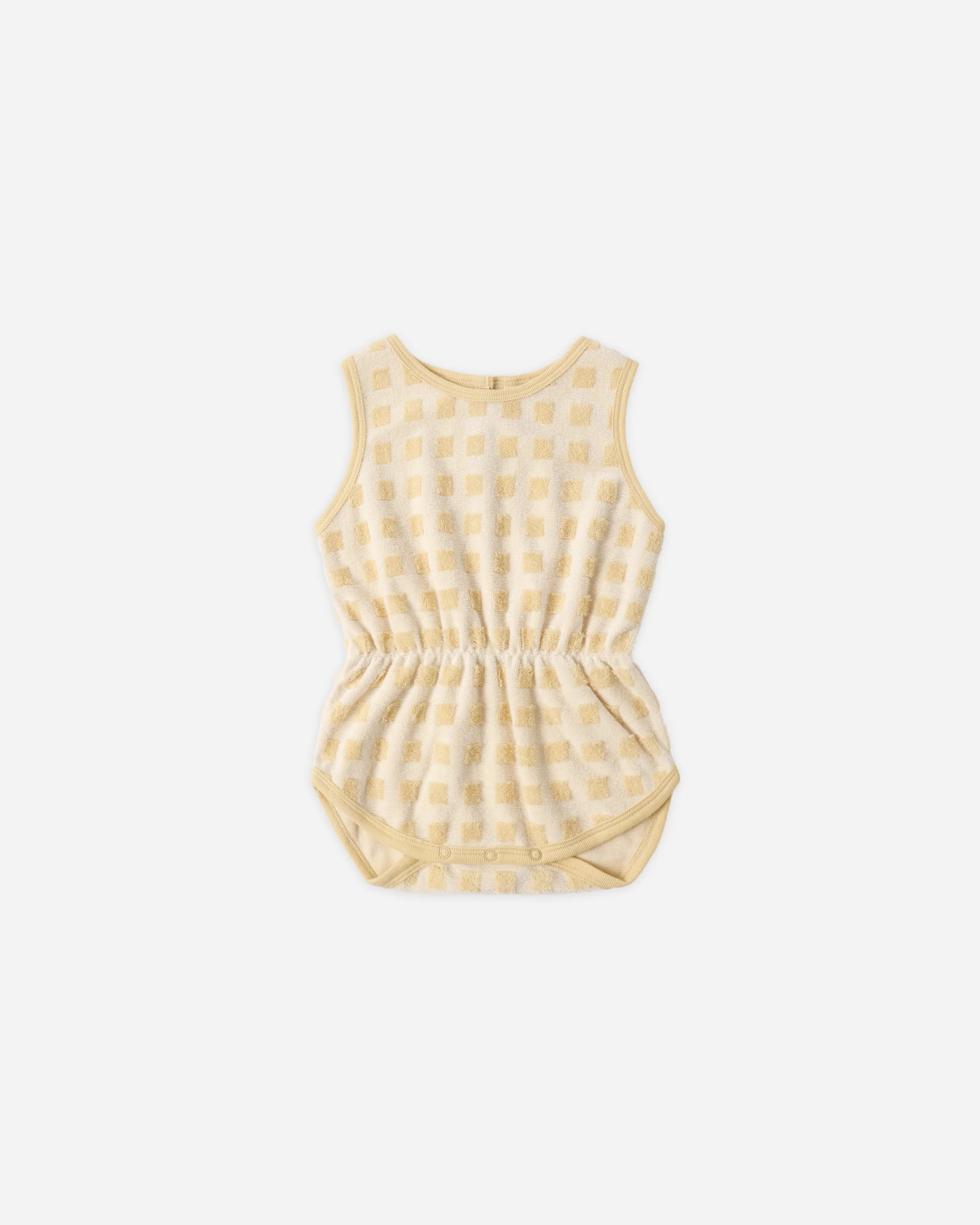 Cinch Playsuit Butterscotch Grid | Rylee + Cru
