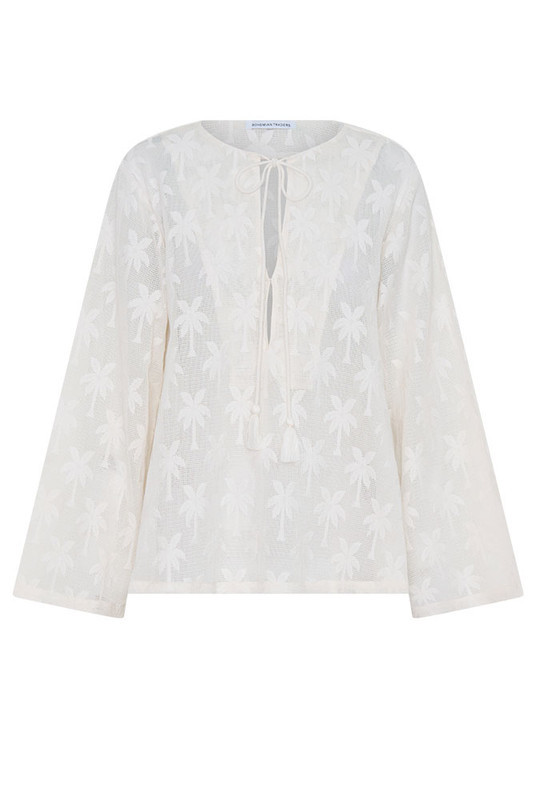 Cotton Lace Swing Top in White | Bohemian Traders