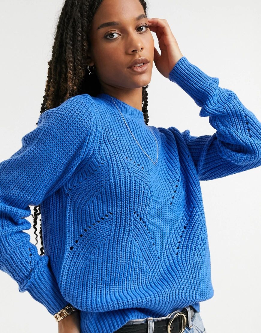 b.Young round neck sweater in blue | ASOS (Global)