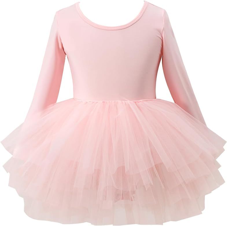 Girls' Camisole Dance Tutu Leotard with Fluffy 4-Layers Ballet Dress for Ballerina (18 Months - 7... | Amazon (US)