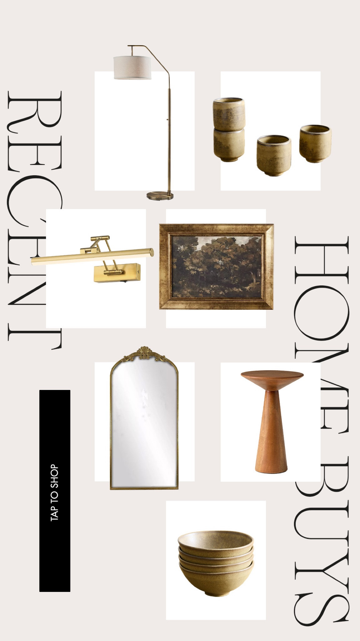 Recent home buys 🤎 we actually returned this lamp and went with a target one (the gold floor lamp… loved it but a little short for what we needed it for!) 🫶🏼

Home purchases, home decor, west elm,
Pottery barn, target style, Amazon home finds, brass photo frame, floor length mirror 

#LTKfindsunder100 #LTKhome