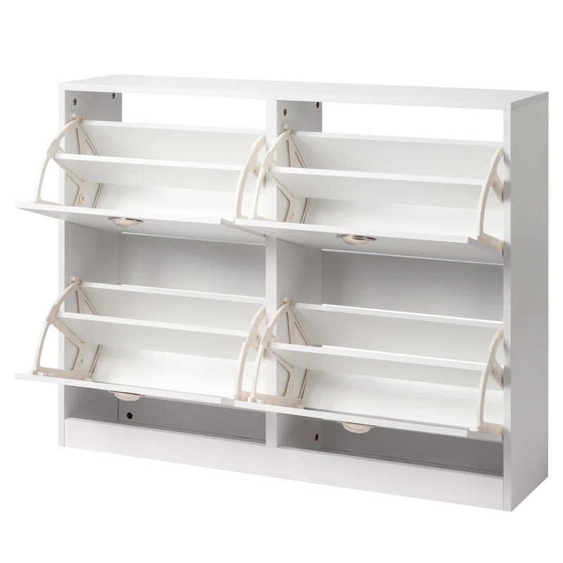Latitude Run® 4 Shoe Storage Flip Drawers Shoe Cabinet White | Wayfair | Wayfair North America