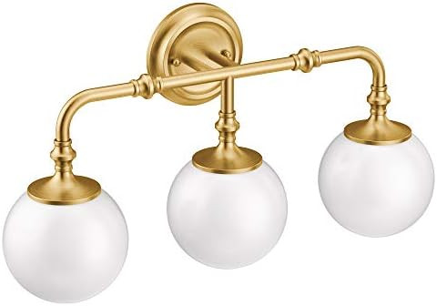 Moen YB0563BG Colinet 3-Light Dual-Mount Bath Bathroom Vanity Fixture with Frosted Glass, Brushed... | Amazon (US)