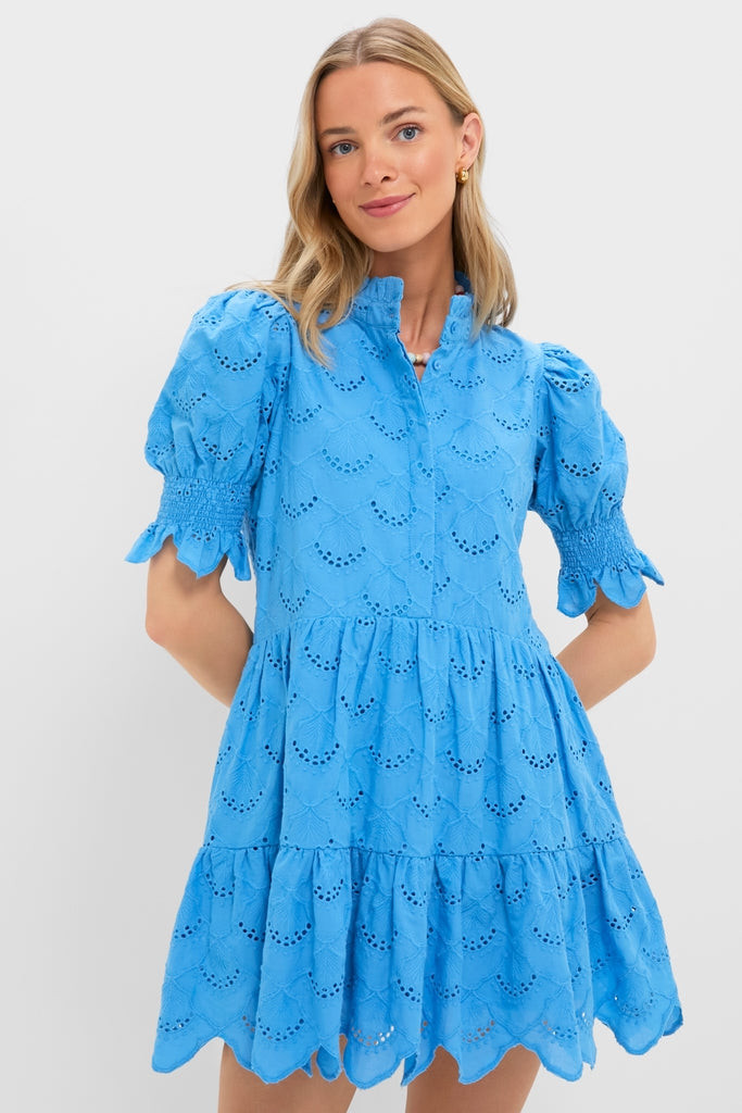 Cerulean Eyelet Bennett Mini Dress | Tuckernuck (US)