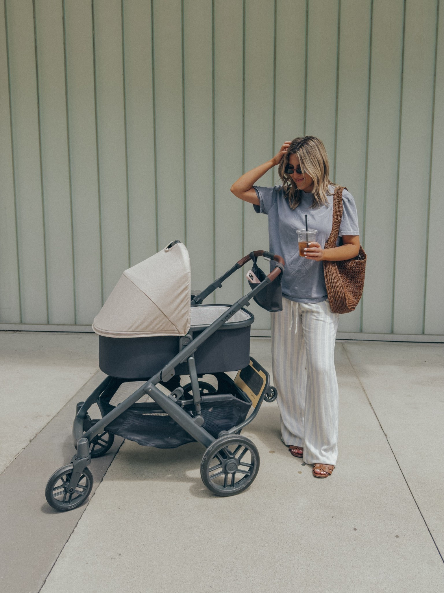 Easy breathable striped linen pants for a summer stroller walk with baby boy 🩵 

#LTKBaby #LTKStyleTip