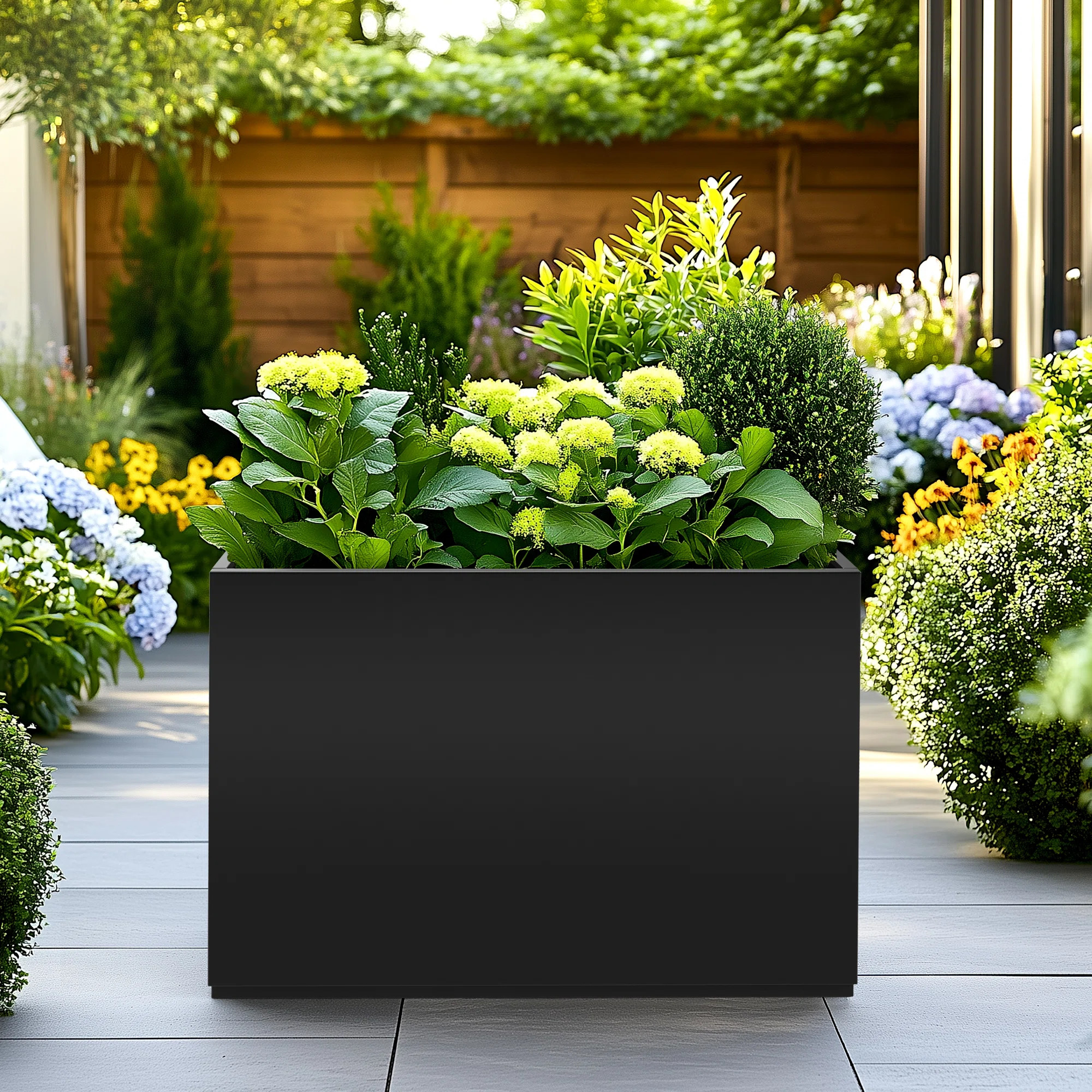 Rectangular Planter-Metal Planter Box With Drainage Holes for Indoor and Outdoor Use | Wayfair North America