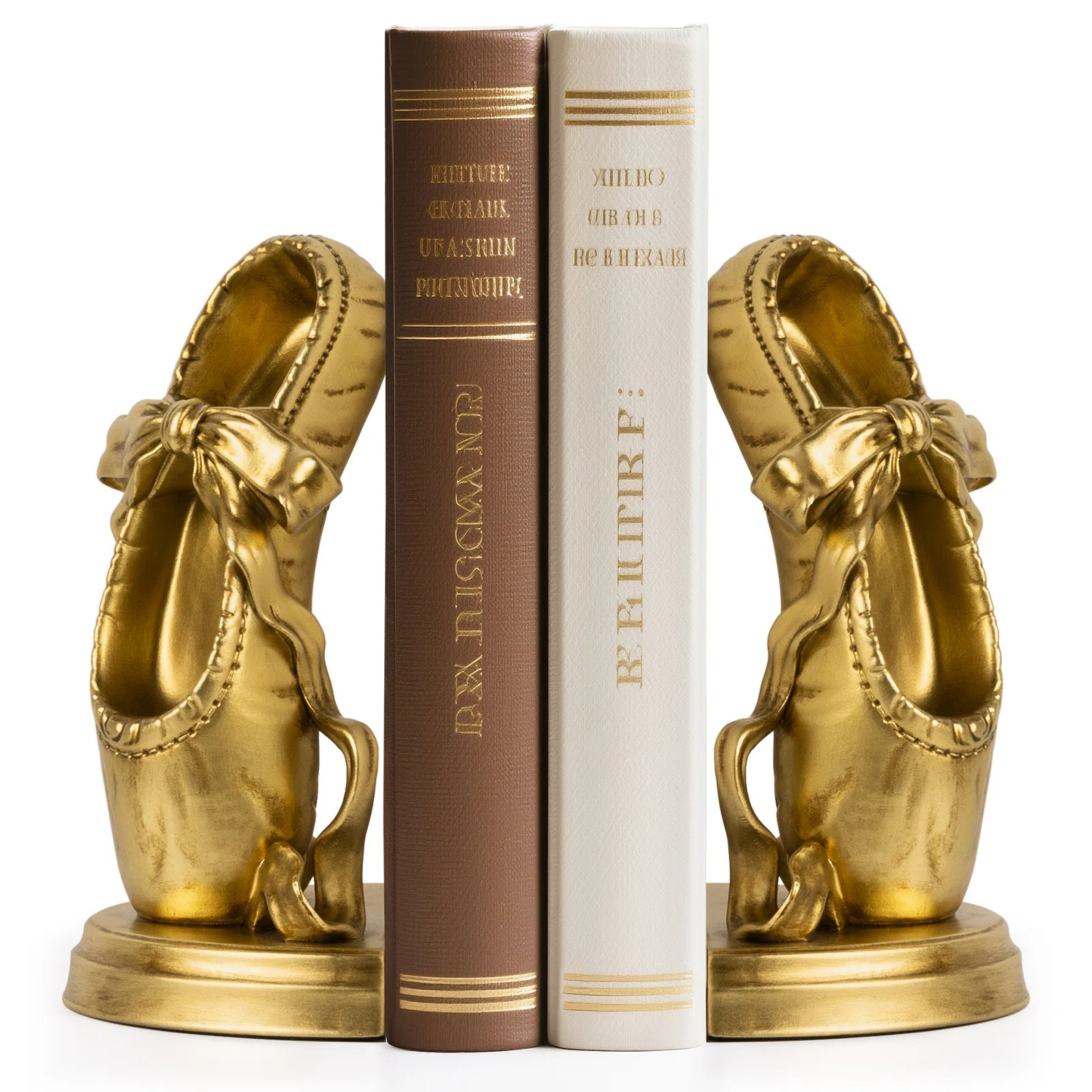 Vintage Gold Ballet Slipper Bookends – Elegant Decorative Resin Book Holder for Home Office & L... | Wayfair North America