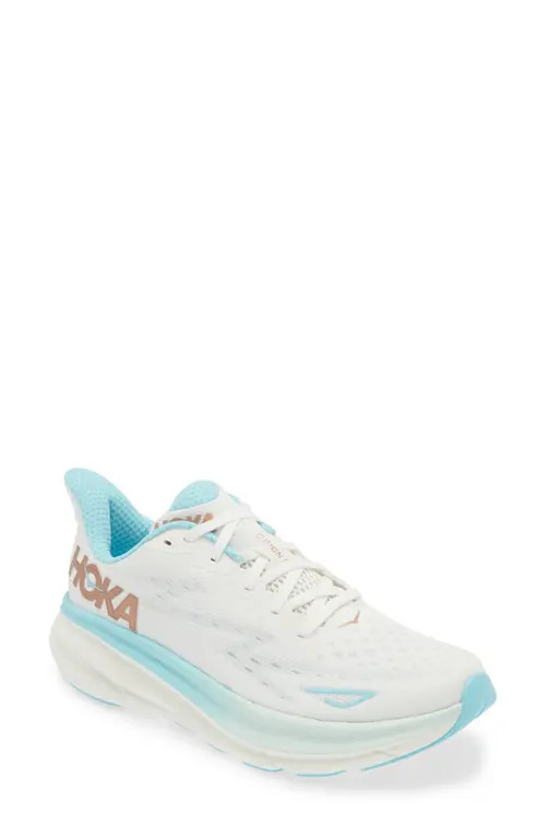 HOKA Clifton 9 Running Shoe in Frost/Rose Gold at Nordstrom, Size 8.5 | Nordstrom