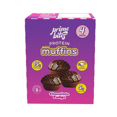 Prime Bites Chocolate Fudge Protein Mini Muffins - 15g Protein - 8.48oz/4ct | Target