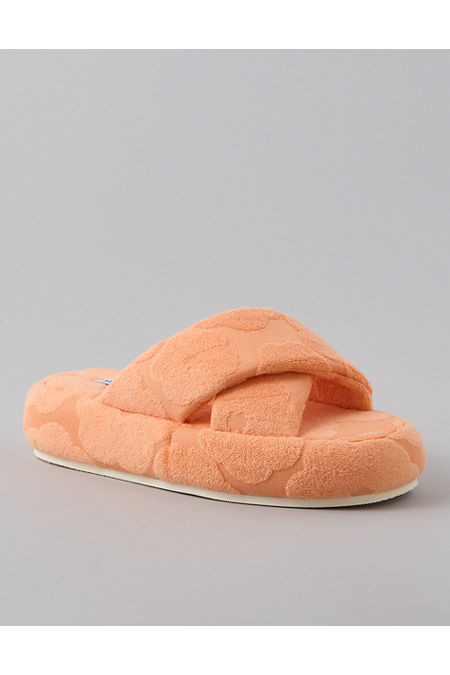 AE x Bubble Terry Slippers Women's Coral 5 | American Eagle Outfitters (US & CA)