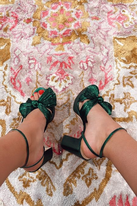 metallic emerald green Holiday Christmas heels! run TTS, i’m in the 39 

#LTKHoliday #LTKSeasonal #LTKshoecrush