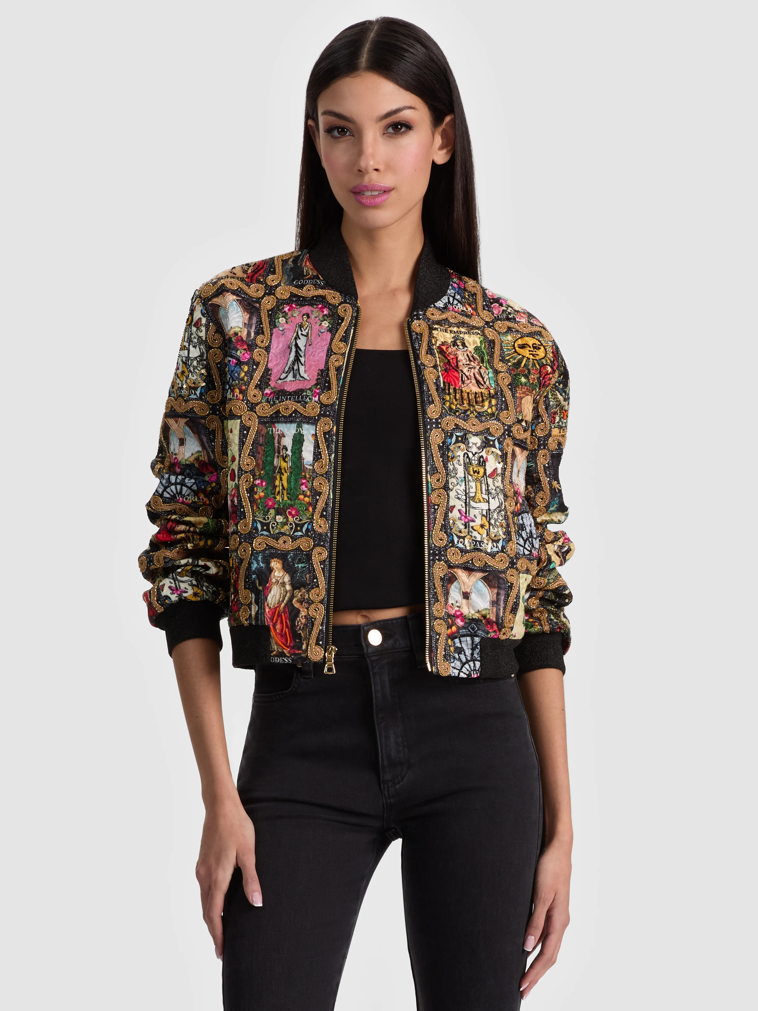 alice + olivia ASHER EMBELLISHED VARSITY JACKET | Alice + Olivia