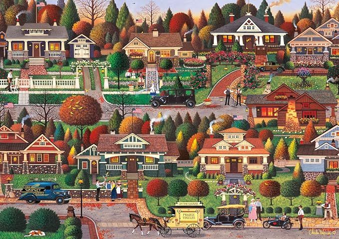 Buffalo Games - Charles Wysocki - Labor Day in Bungalowville - 300 Large Piece Jigsaw Puzzle | Amazon (US)