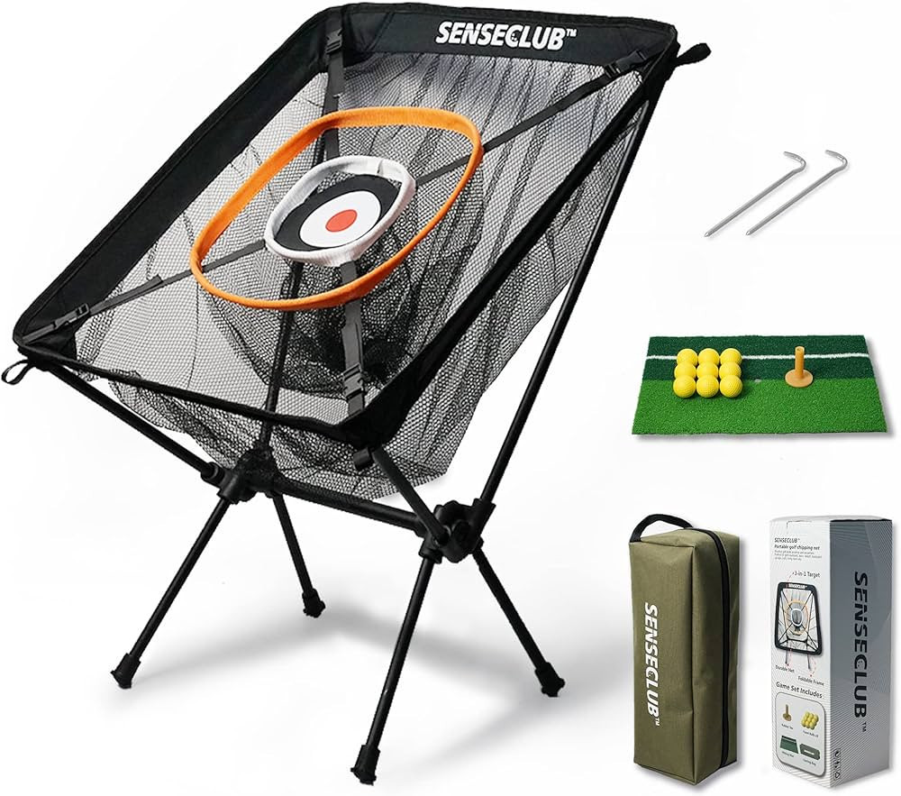 SENSECLUB Golf Chipping Net & Driving Net, Backyard Golf Practice Net with Mat, Indoor Golf Train... | Amazon (US)