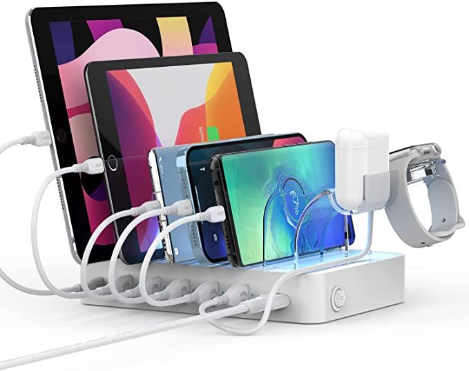 SooPii 60W 6-Port Charging Station for Multiple Devices, PD 20W USB C Fast Charging for lPhone 14... | Amazon (US)