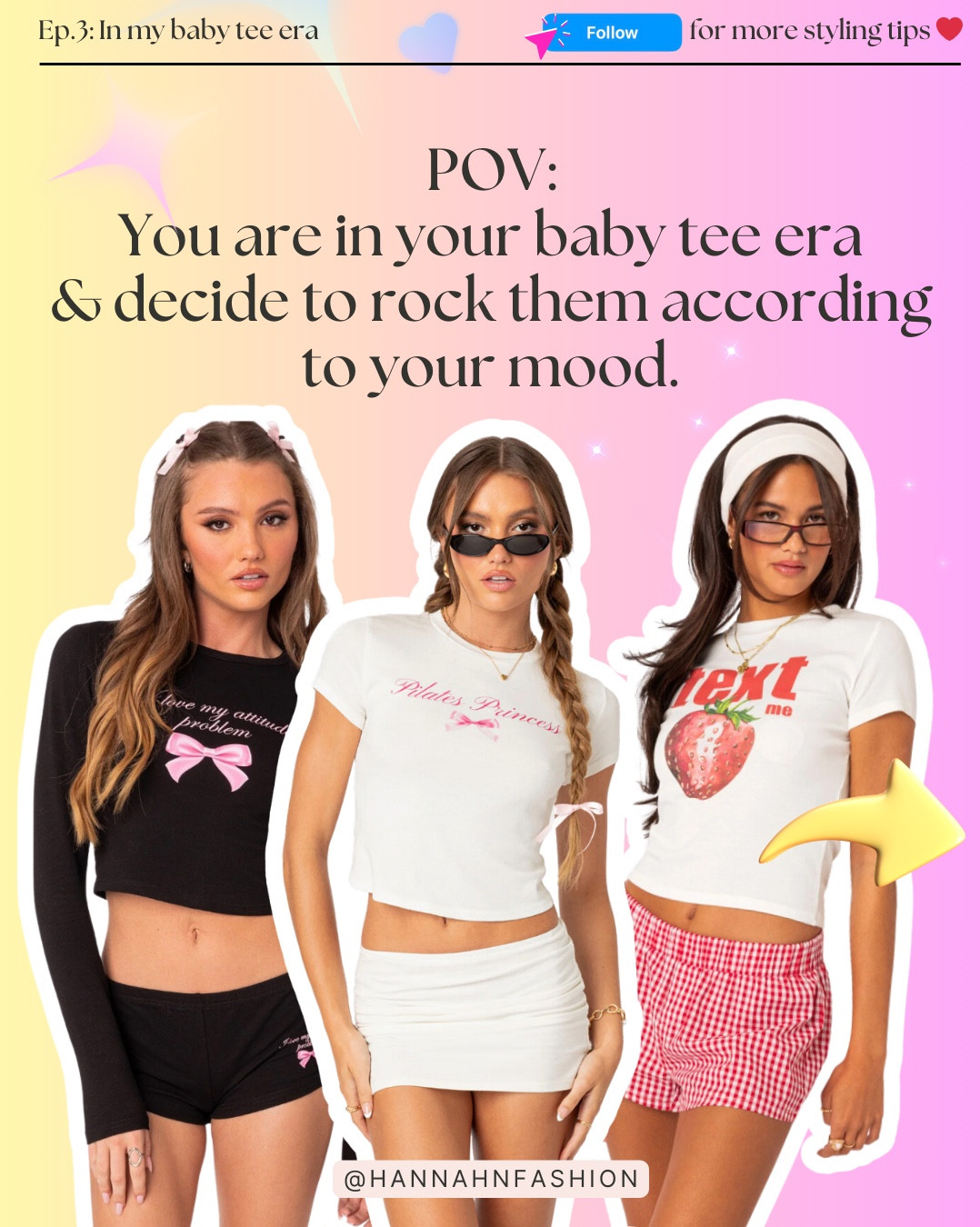 2024 fashion Trend: Baby Tee💖 with a dash of attitude!
.
.
.
Which one is your favourite fashion girlies? I must say I love them ALL especially the ‘ Not flirting. Just HOT and TALKING’ tee. 

I don’t wear round neck tee often. But if you are talking about these cute tees with savage quotes? Obsessed❤️🥹

Btw loves, follow my new fashion ig - @hannahnfashion. More daily fashion inspo and styling tips there 💖 See you pretties!

#LTKFindsUnder50 #LTKFindsUnder100 #LTKSeasonal