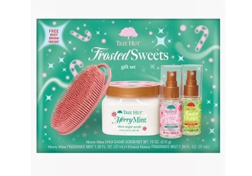 Tree Hut Frosted Sweets Holiday Gift Set with Merry Mint Sugar Scrub, Fragrance Mists, Hair Brush, 4 Piece Bath and Body Collection | Amazon (US)