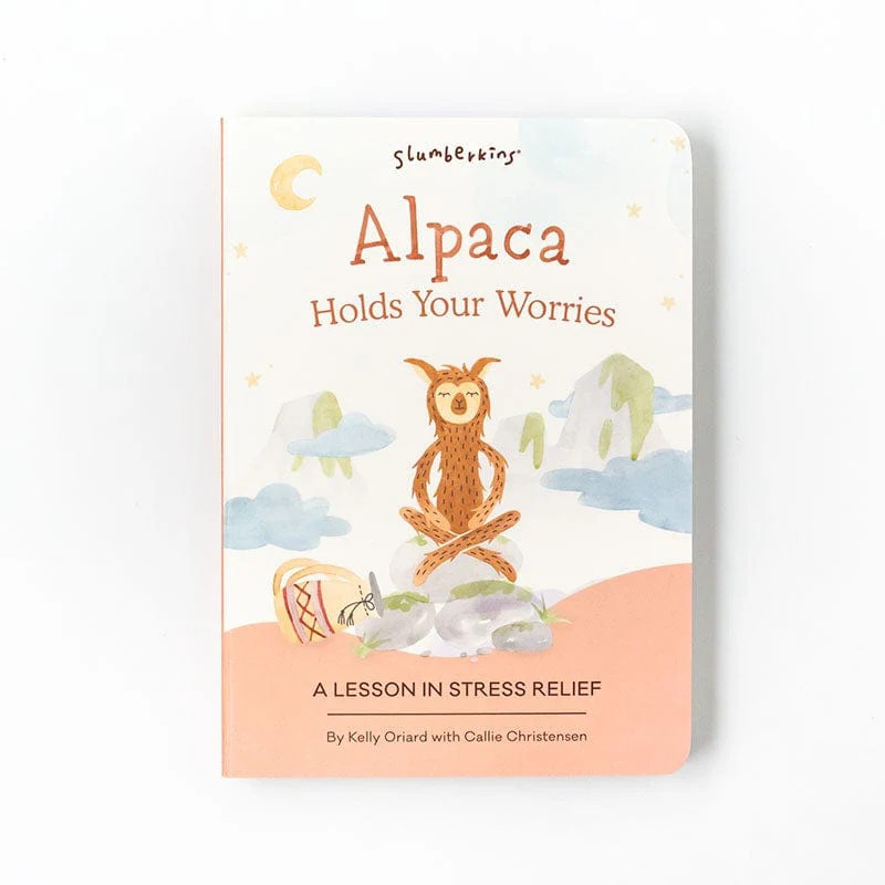 Alpaca Holds Your Worries Board Book | Slumberkins