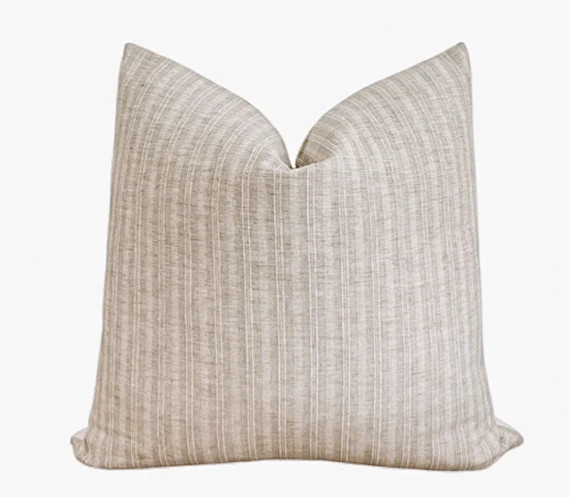 Audree Pillow Cover  Beige Stripe Pillow Cover Neutral Home | Etsy | Etsy (US)