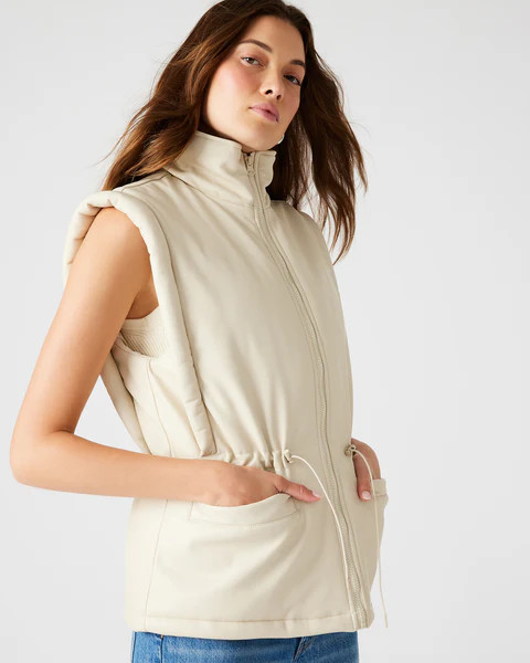 CELESTINA FAUX LEATHER VEST BONE | Steve Madden (US)