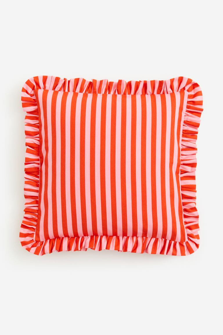 Ruffle-trimmed Cushion Cover | H&M (US + CA)