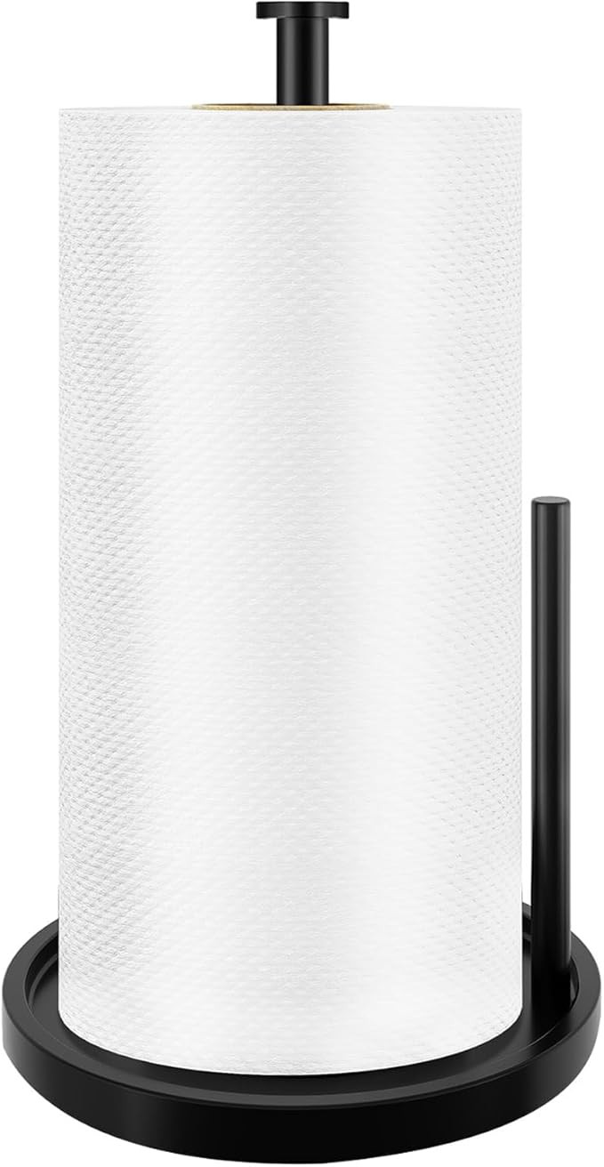 Paper Towel Holder Countertop, Standing Paper Roll Holder with Anti Slip Weighted Base, Stainless... | Amazon (US)