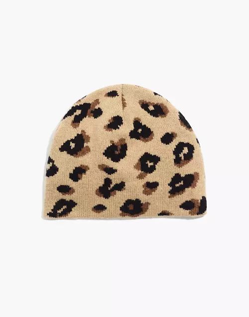 Merino Ribbed Beanie in Painted Leopard | Madewell