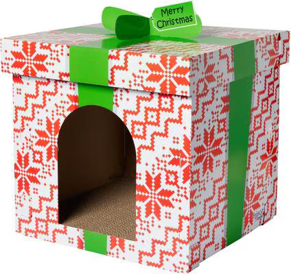 FRISCO Holiday Gift Box Cardboard Cat House - Chewy.com | Chewy